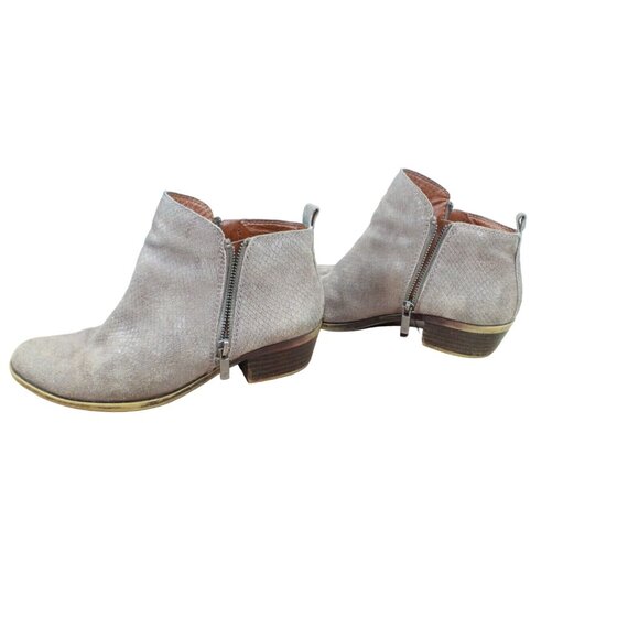 Lucky Brand LK-Basel Gray Snakeskin Leather Side Zip Ankle Bootie Size 7.5 M - Picture 2 of 10